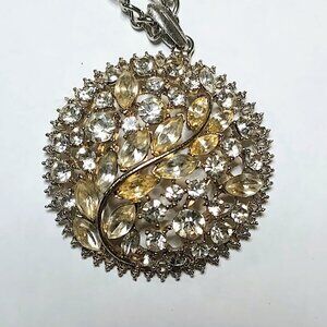 Large Dome Silver Tone "Bling" Necklace